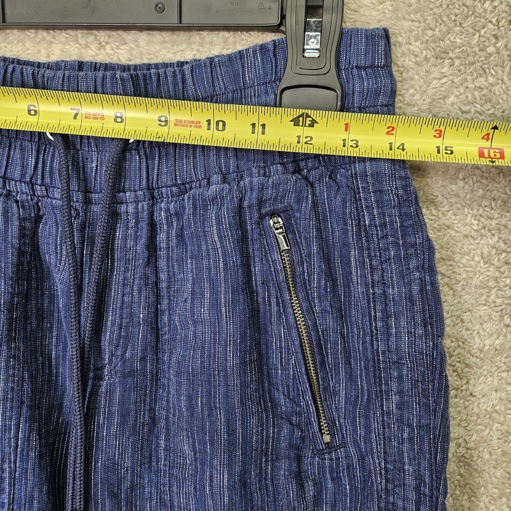 Athleta Cabo Linen Textured Wide Leg Pants Size 4 High Rise Chambray Drawstring‎ - Picture 6 of 12